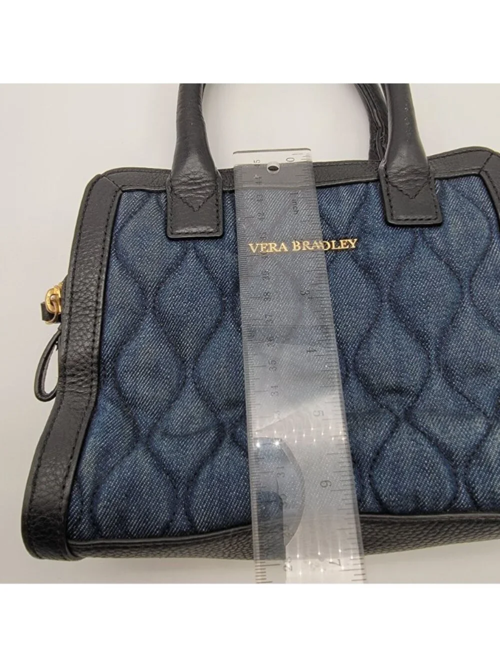 Vera Bradley Natalie Satchel Blue Denim Quilted Bag